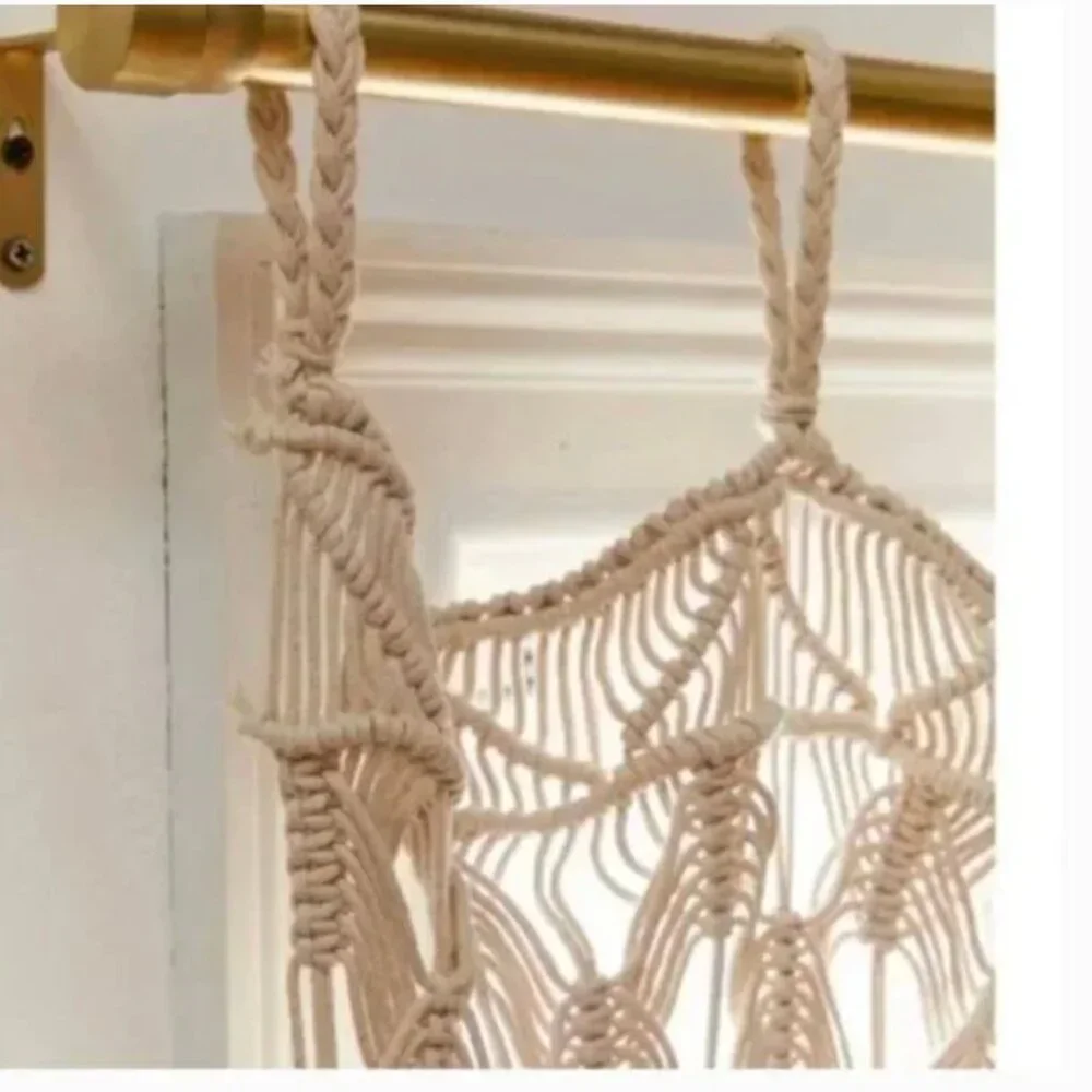 FL Millie Macramé Boho Peasant Knot Hipster Hippie Art Deco Farm Window Curtain